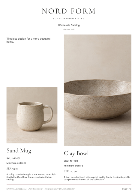 Atelier catalog layout preview