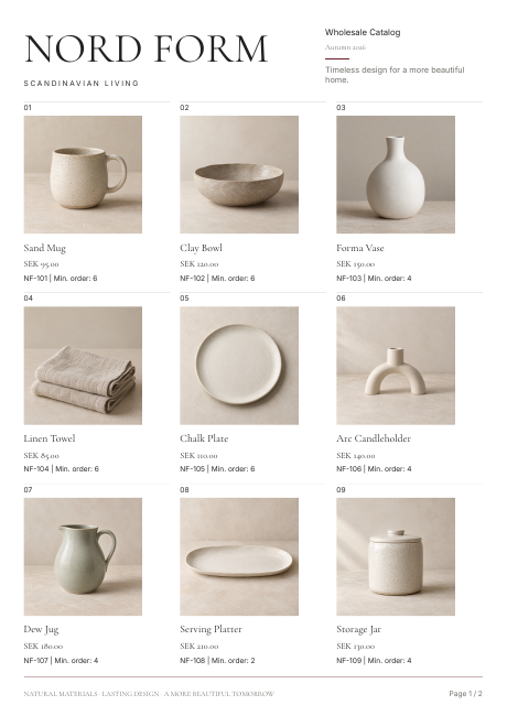 Compact catalog layout preview