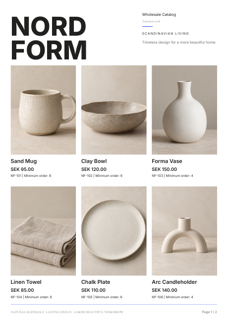 Minimal catalog layout preview