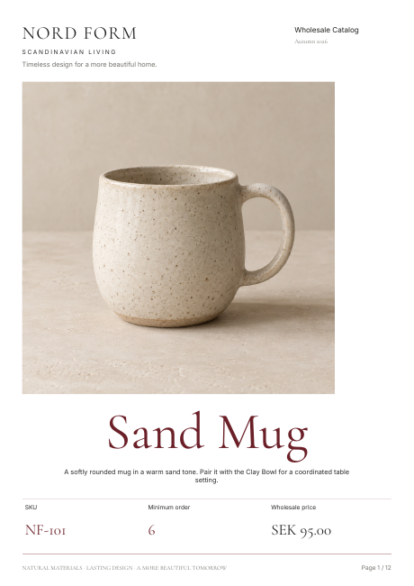 Showcase catalog layout preview